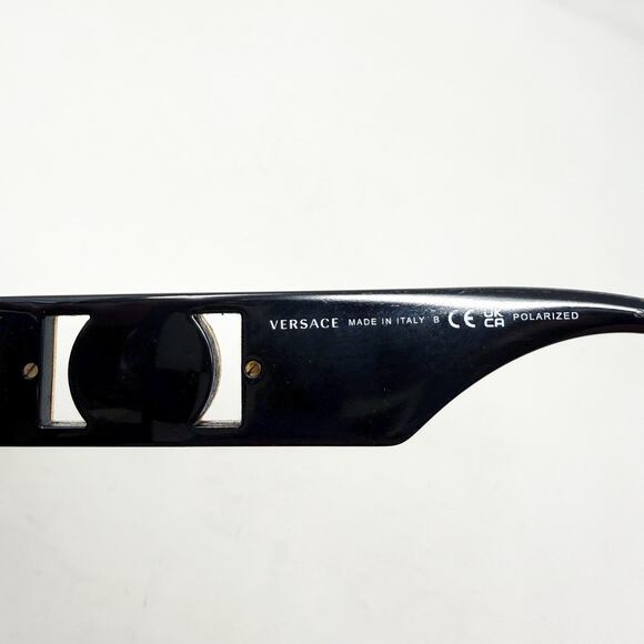 Authentic Versace Black and Gold Sunglasses EUC Rectangular Shaped Frames